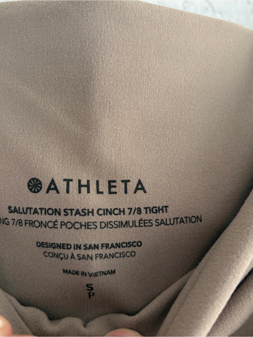 Athleta Taupe Salutation Stash Cinch 7/8 Leggings - Picture 4 of 7